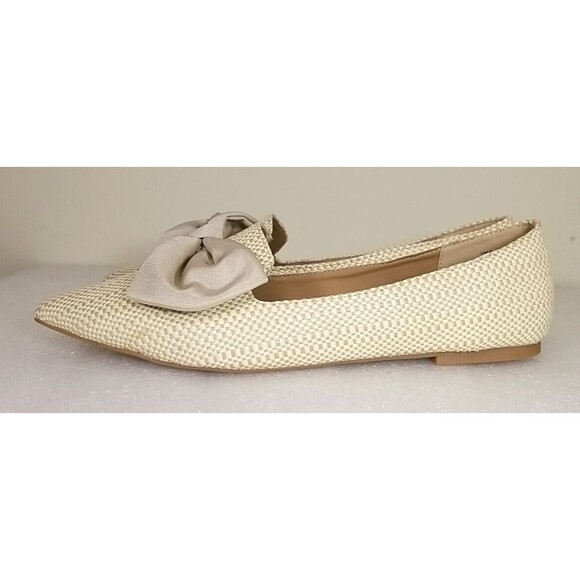 ASOS Design Shoes Womens Bow  Pointed Ballet Flats Woven Size US 6 - Picture 4 of 10